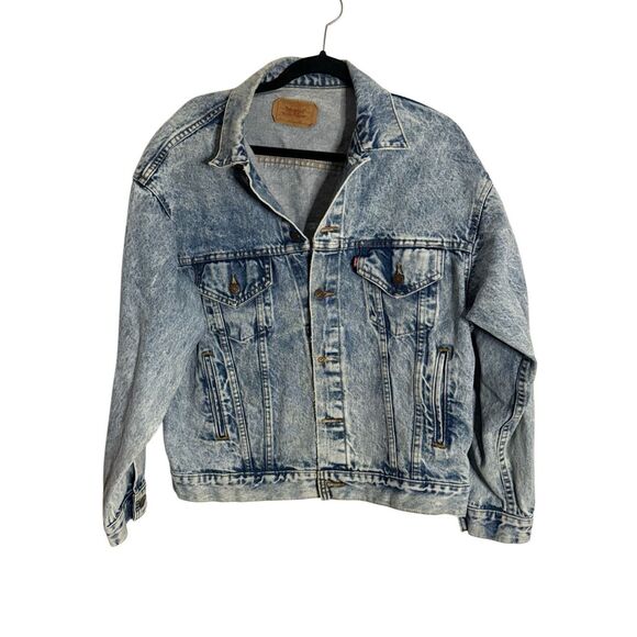 Levi's Men's Button Front Long Sleeve Denim Trucker Jacket Blue Large - Picture 1 of 5